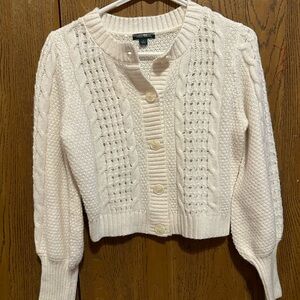 White Button up sweater